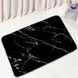 Black Marble Bath Mats Sets Gold Grey Lines Creative Abstract Geometric Art Home Bathroom Decor Rugs Anti-Slip Toilet Lid Cover