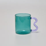 Colored Glass Cups Original Design Colorful Waved Ear Glass Mug Handmade Simple Wave Coffee Cup for Hot Water