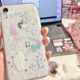 Korean Cartoon Star Phone Case Cute for IPhone 14 13 11 12 Pro XS Max X XR 7 8 IPhone Case Ins Style Transparent  Phone Case