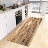 Wood Grain Kitchen Rug Bedroom Entrance Doormat Anti-Slip Living Room Floor Decor Carpet Home Bath Hallway Foot Mat Custom Made