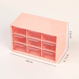 Plastic 9 Grids Desktop Storage Box Jewelry Dust Proof Drawer Desk Organizer Cosmetic Storage Earrings Makeup Container for Home