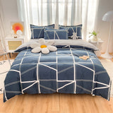 100% Cotton Green Plaid Bedding Set,Nordic Bed Cover 90,Skin Friendly, Duvetcover&2pcs Pillowcase,No Bed Sheet