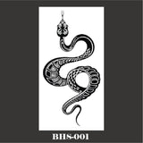 Black Snake Temporary Tattoo Stickers for Women Men Body Waist Waterproof Fake Tattoo Dark Wine Big Size Snake Tattoo New