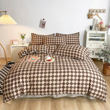 Soft Bedding Set Nordic  Washed Cotton Linen Duvet Cover  Plant Pattern Home Textile Queen King Cover Pillowcase Bed