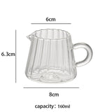 75-500ml Stripe Milk Jug Heat-resistantn Glass Cup With Handle Coffee Milk Tea Separator Fair Cup Home Cafe Drinkware Gift