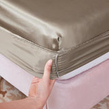 Washable satin rayon fitted sheet elastic mattress cover summer bedspread single double bed linens 2 people bedsheet 150