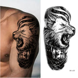 New Waterproof Temporary Tattoo Sticker Lion King Tiger Wolf Forest Mechanical Wild Boat Men Body Art Arm Fake Tatoo Women