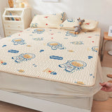 Summer Latex Ice Mat Bed Mattress Cool Cartoon Mattress Pad Air Conditioner Soft Cool Bedding Set Non-slip Pad 150