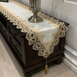 Oval Table Runner embroidered Tea Table Europe TV Cabinet Tablecloth Lace Pendant tassel Dresser Table flag Shoe Dust Cover
