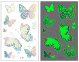 Fairy Butterfly Wings Shiny Tattoo Sticker Waterproof Eyes Face Hand Body Art Fake Tattoos Women Makeup Dance Music Festival