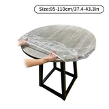 65-180cm Transparent Waterproof Round Elastic Edged Table Cover PVC Home Simple Convient Kitchen Catering Protector Tablecloth