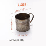 Photography Props Retro Handle Cup Drinkware Wrought Iron Flower Bucket Vintage English Printing Home Decor Gourmet Photography