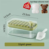 One-button Press Type Ice Mold Box Plastics Ice Cube Maker Ice Tray Mold With Storage Box With Lid Bar Kitchen Accessories