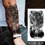 Waterproof Temporary Tattoo Sticker Lion Family Flash Tatto Tiger Wolf Moon Crown Flower Body Art Arm Fake Tatoo Men Women