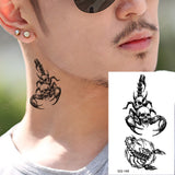 Waterproof Temporary Tattoo Stickers Butterfly Snake Rose Flower Gun Dark Flash Small Women Body Art Wrist Neck Fake Tattoos Men