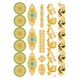 1PC Summer Style Men Women Body Art Gold Metallic Tattoo Sticker  Chain Bracelet Fake Jewelry Waterproof Temporary Tattoo