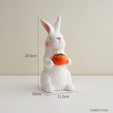 New Classical Ceramic Rabbit Ornament Creative Home Decor Figurine Cartoon Animal Shape Sculpture Handicrafts Bedroom Decoration