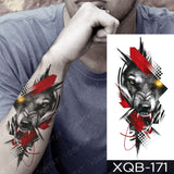 Waterproof Temporary Tattoo Sticker Lion Family Flash Tatto Tiger Wolf Moon Crown Flower Body Art Arm Fake Tatoo Men Women