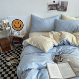 Solid Color Duvet Cover Set Single Double King Size Quilt Cover Set  Bed Hotel Home Skin Friendly Fabric Bedding Sets