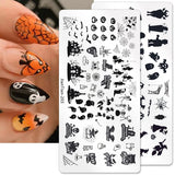 Halloween Nail Stamping Plate Pumpkin Flower Animal Skull Printing Stencils Halloween Nail Stamp Templates DIY Nail Art Tools