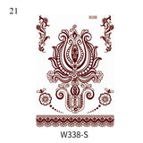 Henna Tattoo Brown Mehndi Stickers for Hand Temporary Tattoos Body Art Tatoo Waterproof for Women Fake Tatoo Hena Design