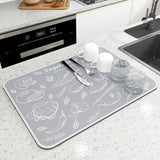 Super Absorbent Antiskid Large Kitchen Absorbent Draining Mat Coffee Dish Drying Mat Quick Dry Bathroom Drain Pad Tableware Mat