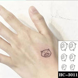 Waterproof Temporary Tattoo Stickere Black Hand Drawn Heart Design Body Art Fake Tattoo Flash Tattoo Wrist Ankle Female