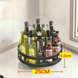 Multi-Layer Rotating Corner Storage Rack for Kitchen, Countertop Use, Carbon Steel, 360° Rotation, Spice Bottles Holders