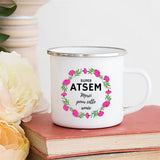 Print Mugs Creative Coffee Cups Drinks Water Milk Cup Enamel Mug School Home Handle Drinkware Gifts