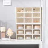 Plastic 9 Grids Desktop Storage Box Jewelry Dust Proof Drawer Desk Organizer Cosmetic Storage Earrings Makeup Container for Home