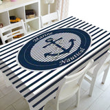 Nordic Literary Plaid Tablecloth Blue Sailor Printing Restaurant Table Table Cover Coffee Wedding Decoration