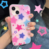 INS Colorful Star Phone Case Kawaii for Iphone 13 11 12 Pro Max Xr Xs X 7 8 Plus Y2K Phone Case Geometry