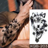 Waterproof Temporary Tattoo Sticker Lion Family Flash Tatto Tiger Wolf Moon Crown Flower Body Art Arm Fake Tatoo Men Women