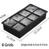 4/6/8/15 Grid Big Ice Tray Mold Box Large Food Grade Silicone Ice Cube Square Tray Mold Diy Bar Pub Wine Ice Blocks Maker Model