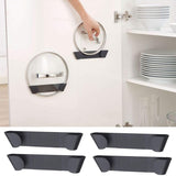 4Pcs Pot Rack Wall-Mounted No Punching Self-Adhesive Household Kitchen Storage Holder Pan Lid Organizer Pot Cover Rack