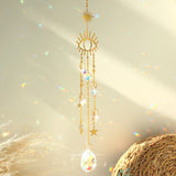 Crystal Sun and Moon Crystals Prism Rainbow Sun Catcher Garden Decoration Hanging Sundrop Window Patio Ornament