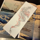 Waterproof Temporary Tattoo Sticker Red Dragon Pattern Men's and Women's Arm Body Art Fake Tattoo