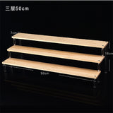 1-5 Tier Acrylic Wooden Display Stand Ransparent Ladder Shelf Hand-made Figure Toy Animation Car Model Perfume Storage Rack