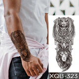Waterproof Temporary Tattoo Sticker Lion Family Flash Tatto Tiger Wolf Moon Crown Flower Body Art Arm Fake Tatoo Men Women