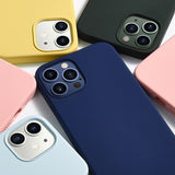 Liquid Silicone logo Case For iPhone 13 14 11 12 Pro Max Original Soft Cover Coque for iPhone 12 Mini X XR XS 8 7 6 SE Cases