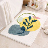 Leaves Microfiber Polyester Bath Mat Non-Slip Shower Accent Rug for Master Guest and Kids' Bathroom Entryway Home Decor