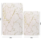 Bath Mats for Bathroom Luxury White and Gold Non Slip and Soft Bathroom Rug Absorbent Bath Rug Decor for Kitchen Indoor