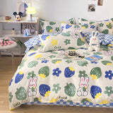 Grey Bedding Set Solid Color Boys Flat Sheet Duvet Cover No Filling Pillowcase Bed Queen Twin Bed Sheet Cute Kawaii
