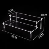 1-5 Tier Acrylic Wooden Display Stand Ransparent Ladder Shelf Hand-made Figure Toy Animation Car Model Perfume Storage Rack