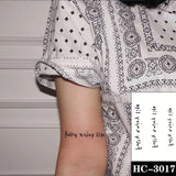 Waterproof Temporary Tattoo Stickere Black Hand Drawn Heart Design Body Art Fake Tattoo Flash Tattoo Wrist Ankle Female