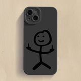 Cartoon Matchman Phone Case For iPhone 11 12 13 14 Pro Max Mini XR XS X 7 8 Plus SE Shockproof Matte Soft TPU Silicone Cover