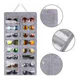 16 Slots Felt Eyeglasses Stand Holder For Sunglasses Glasses Storage Display Hanging Bag Wall Pocket Storage Box Organizer Bags