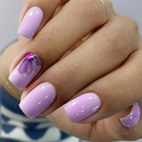 24Pcs Purple Y2K Press on Nails Star Diamond Designs Full Cover Fake Nails Long Coffin Acrylic False Nails for Women