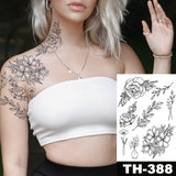 Waterproof Temporary Tattoo Sticker I Love You Flash Tattoos Lip Print Butterfly Flowers Body Art Arm Fake Sleeve Tatoo Women