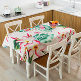 New Nordic Style Tropical Green Leaves Monstera Flamingo Table Cover Waterproof Table Cover Home Kitchen Tablecloth